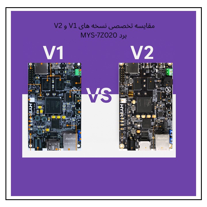 مقایسه تخصصی نسخه های V1 و V2 برد MYS-7Z020